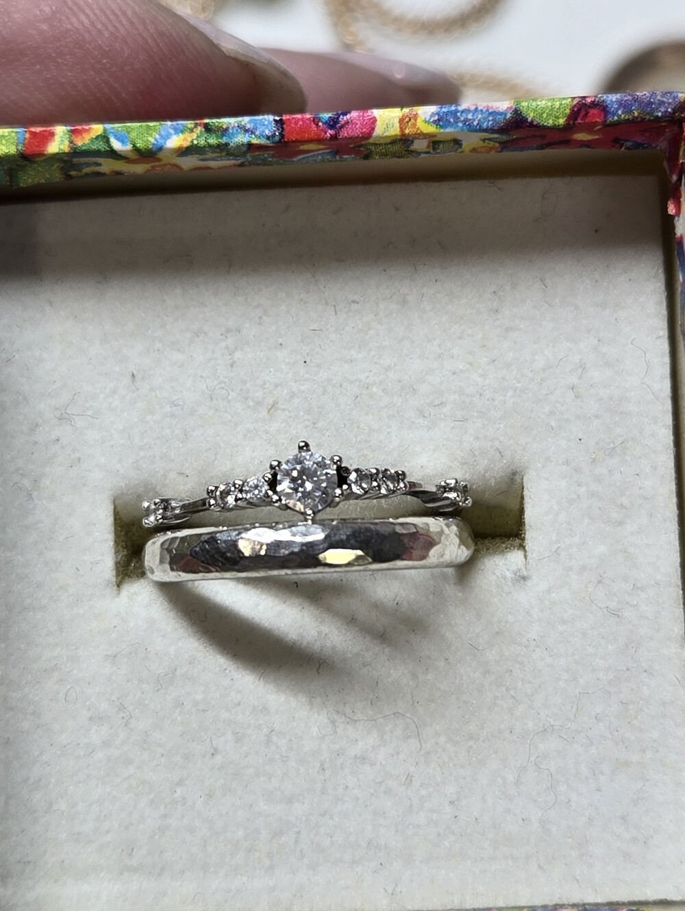 Sterling Silver Cubic Zirconia Bridal Ring Set - White